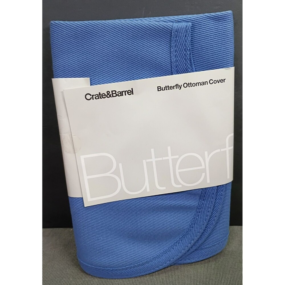 Crate Barrel Folding Butterfly Ottoman REPLACEMENT SLIP COVER ONLY - Blue